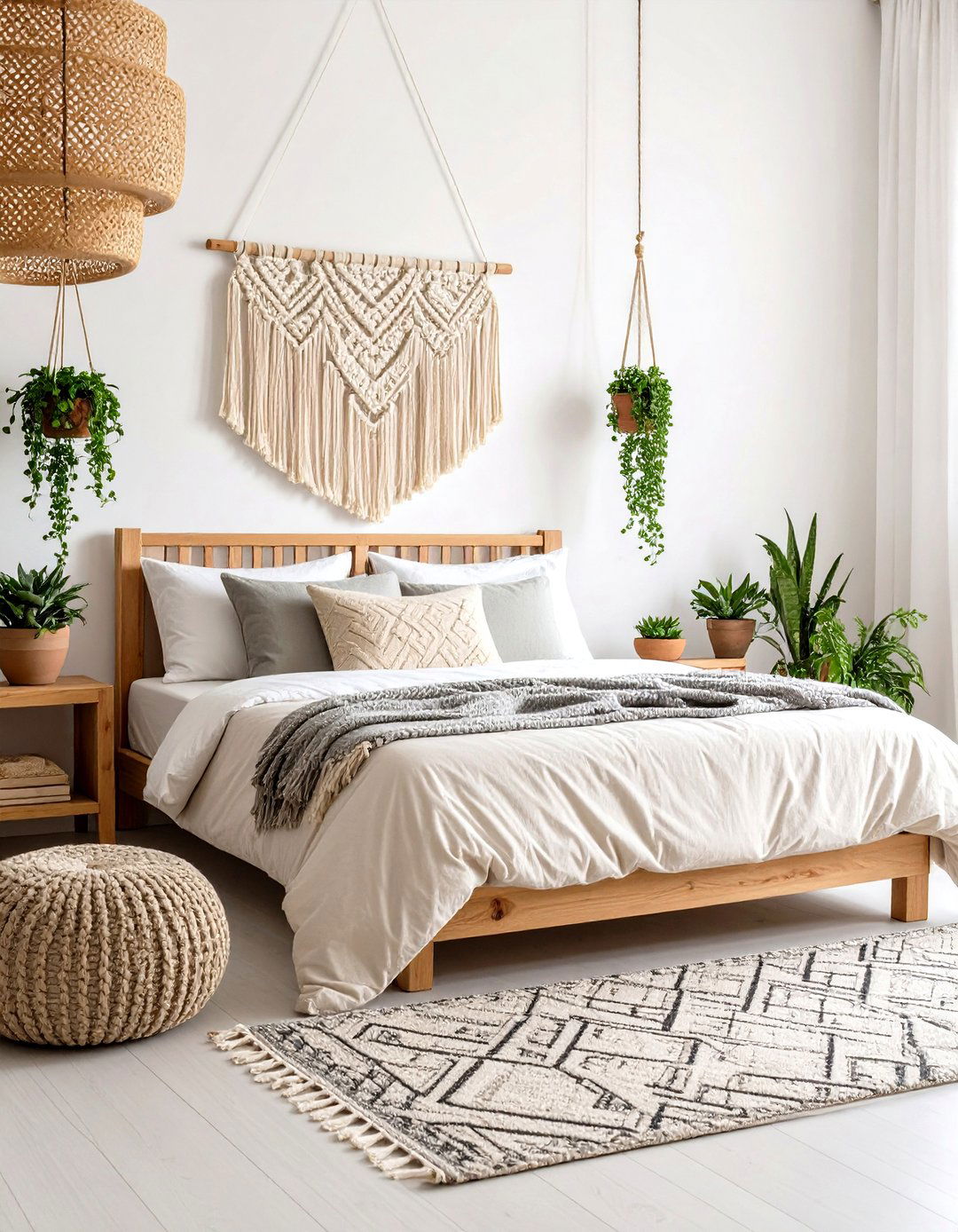 Mexican Bedroom with Macrame and Plant Elements - 20 Mexican Bedroom Ideas
