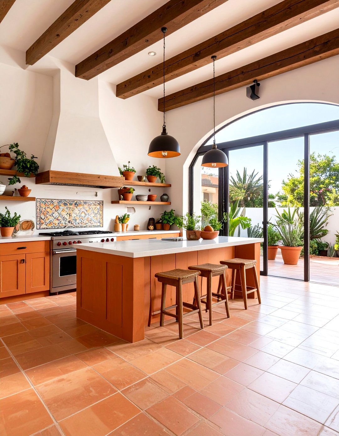 Mexican Courtyard Kitchen Style with Indoor Outdoor Flow - 20 Mexican Kitchen Ideas