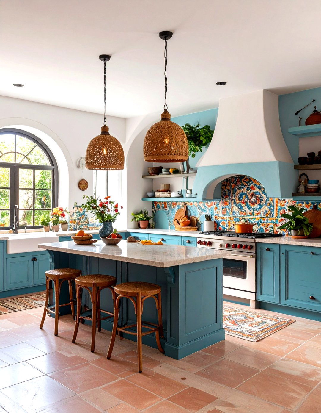 Mexican Kitchen with Arched Architectural Detail Features - 20 Mexican Kitchen Ideas