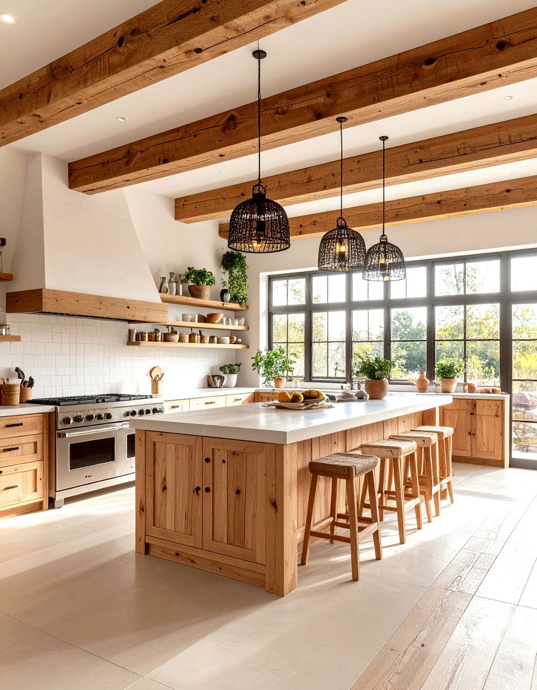 Mexican Kitchen with Exposed Beam Design Architecture - 20 Mexican Kitchen Ideas