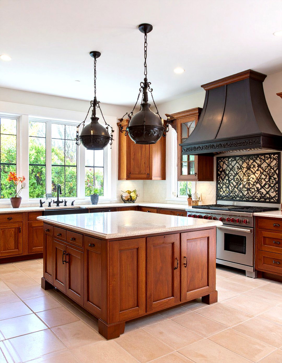 Mexican Kitchen with Wrought Iron Feature Details - 20 Mexican Kitchen Ideas