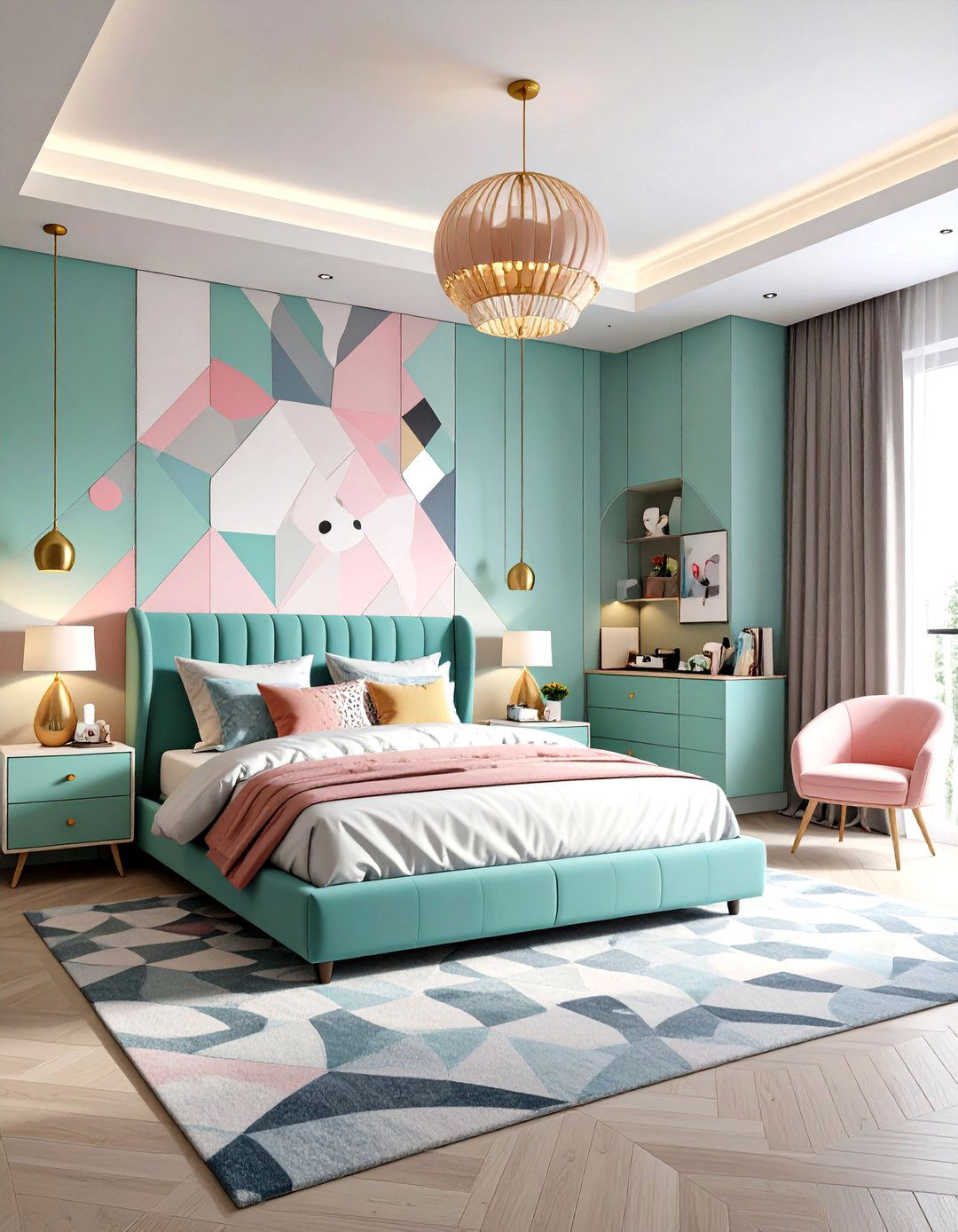 Mickey Mouse Geometric Pattern Room Decor Artistry - 20 Mickey Mouse Room Decor Ideas