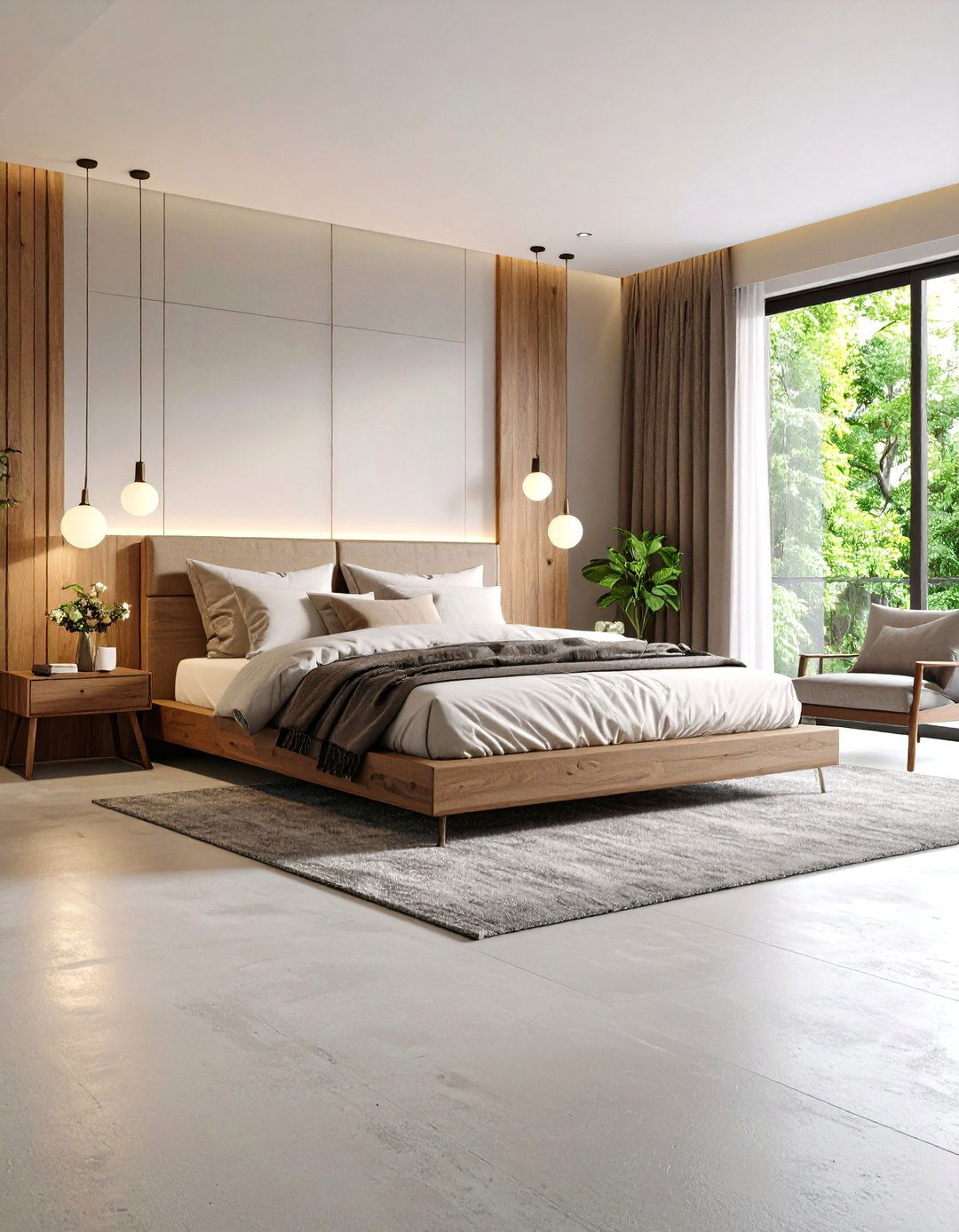 Micro Topping Concrete Floor Bedroom with Smooth Surface - 20 Concrete Floor Bedroom Ideas