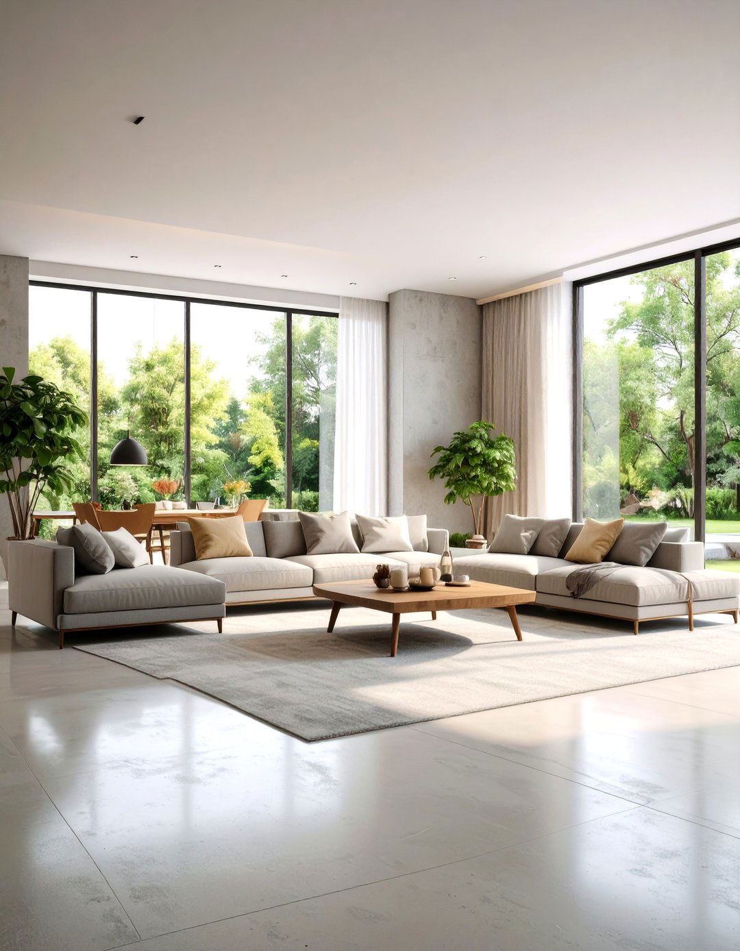 Microcement Concrete Floor Living Room for Seamless Finishes - 20 Concrete Floor Living Room Ideas