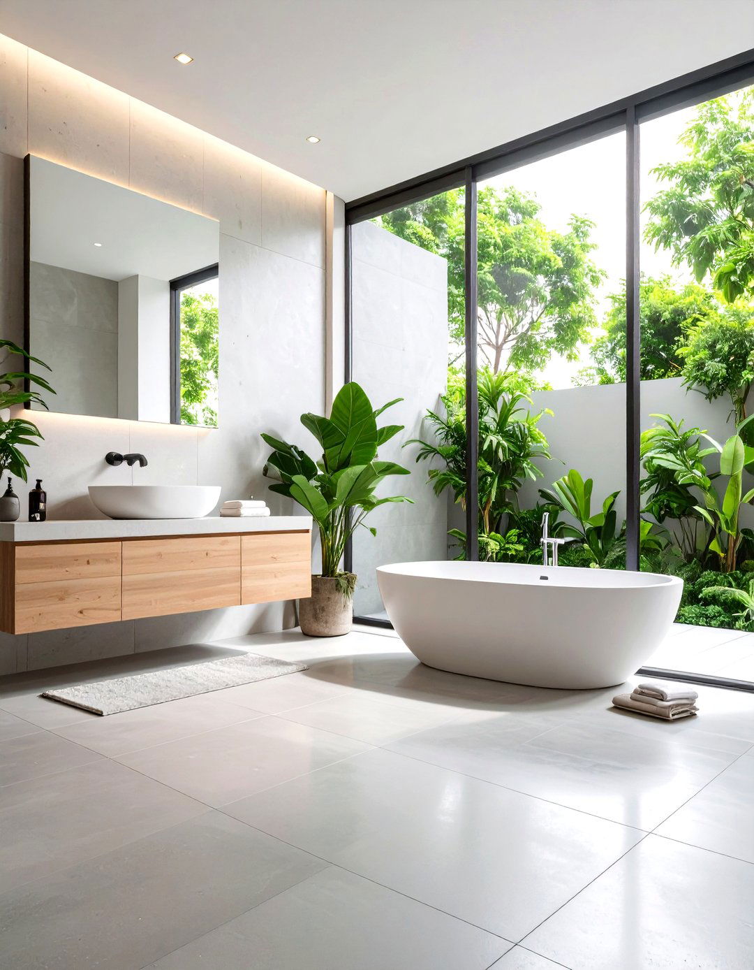 Microcement Flooring - 20 Small Bathroom Flooring Ideas