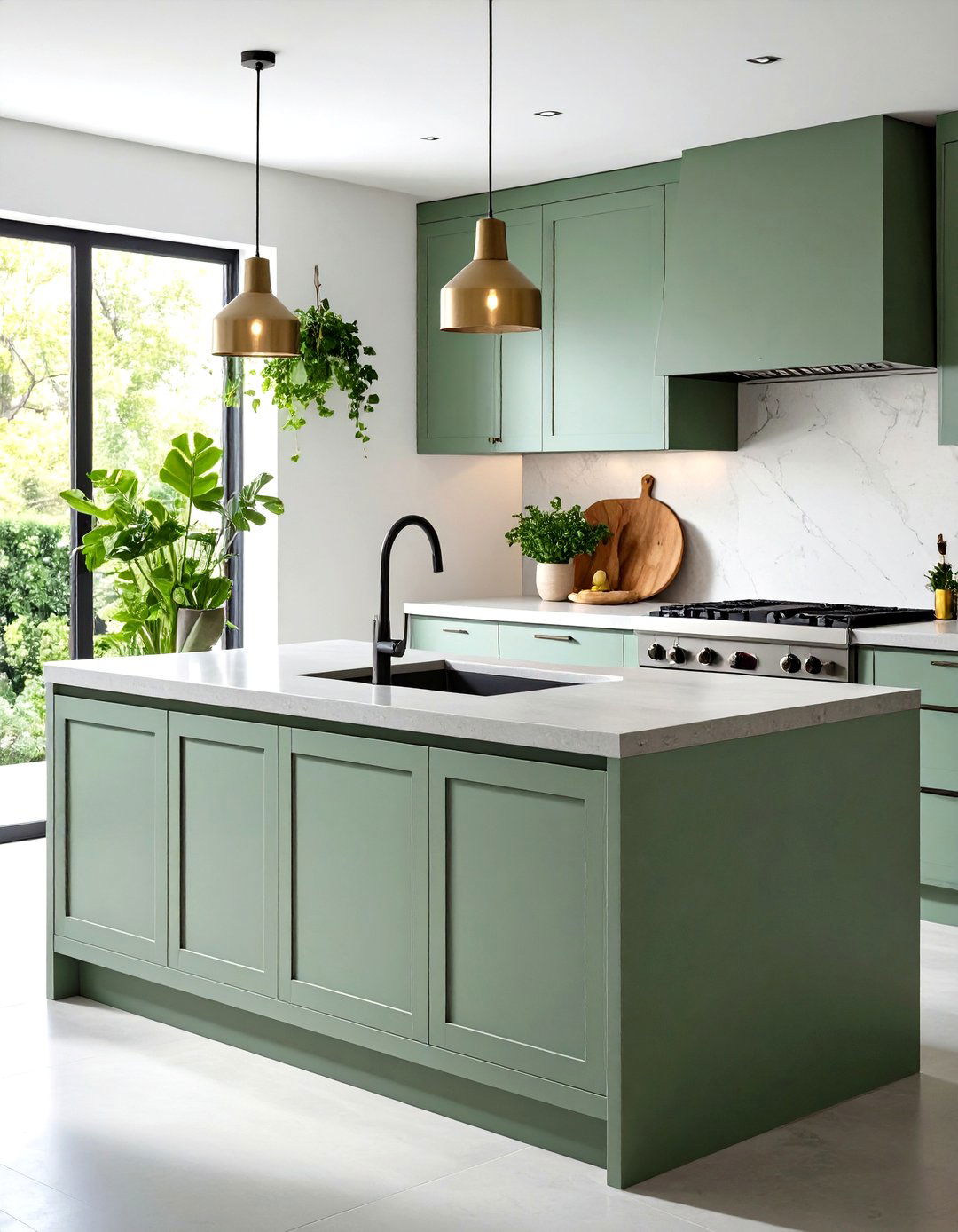 Microcement Kitchen with Integrated Sink - 20 Microcement Kitchen Ideas