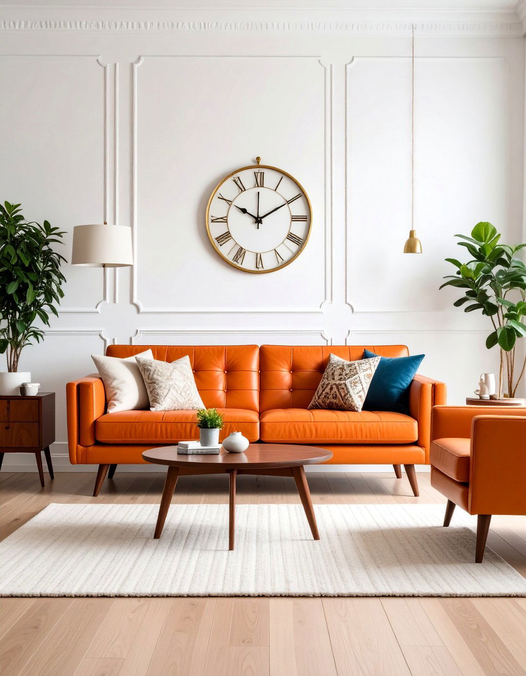 Mid Century Burnt Orange Lounge - 20 Burnt Orange Living Room Ideas