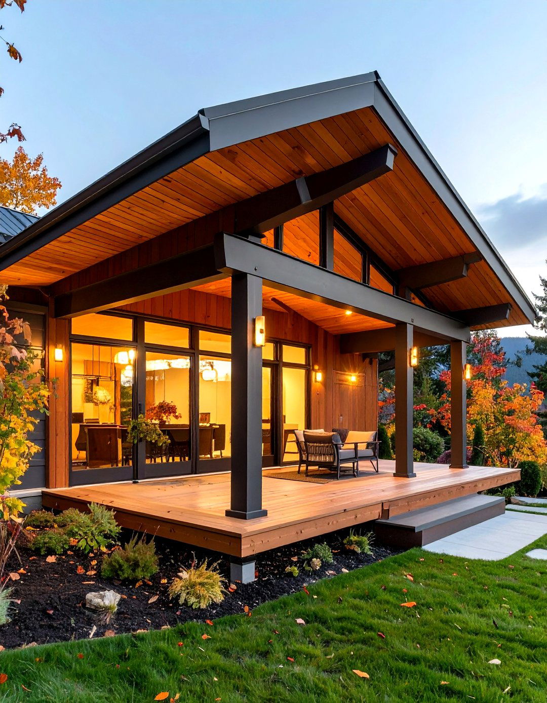 Mid Century Butterfly Porch Roof - 20 Front Porch Roof Ideas