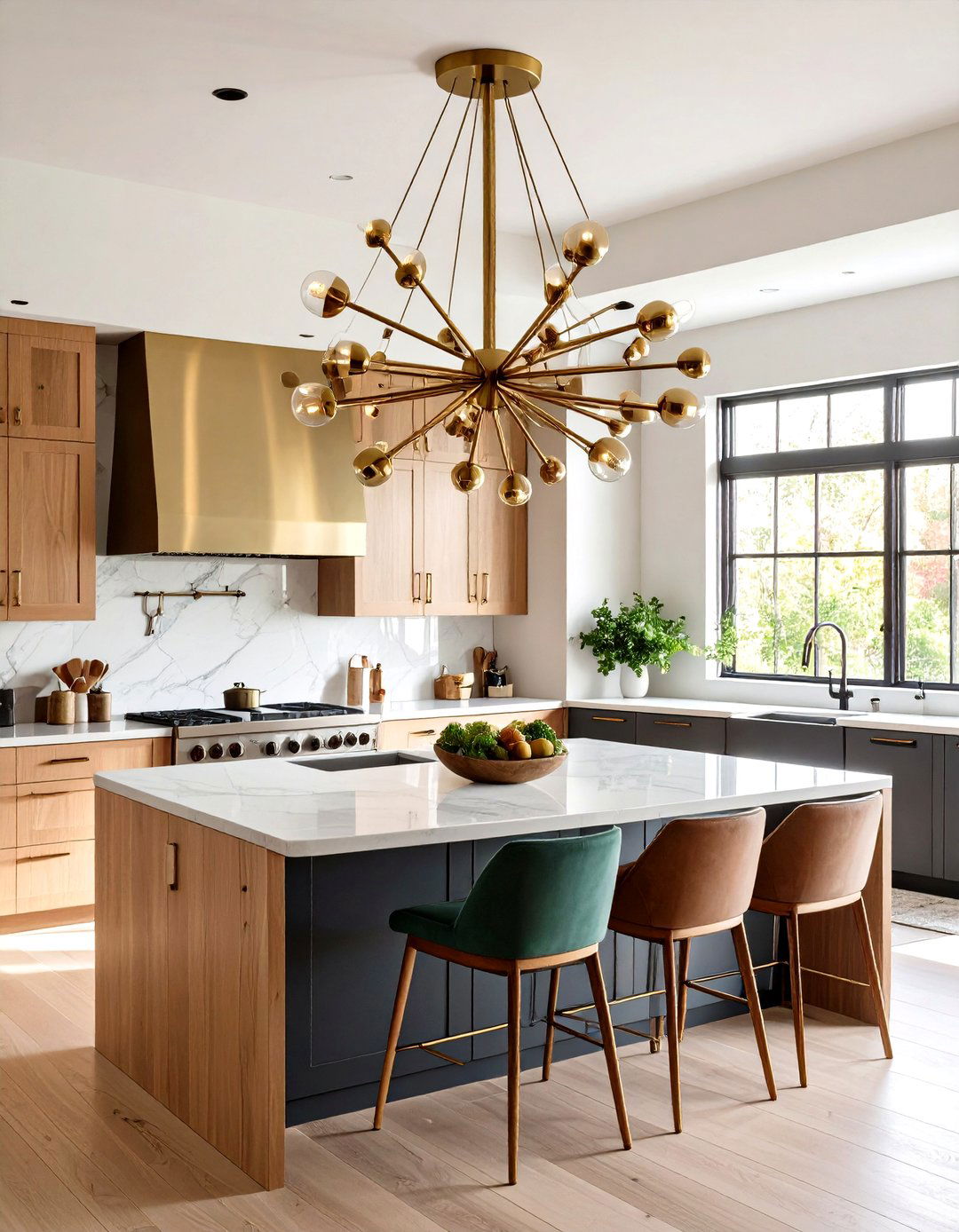 Mid Century Lighting or Starburst Fixtures for Retro Glam - 20 Boho Kitchen Ideas