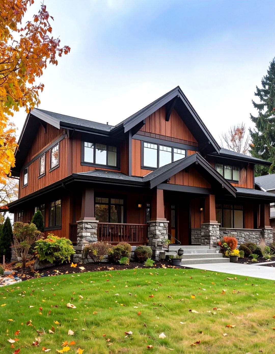 Mid Century Low Slung Brown with Black Metal Trim - 20 Dark Brown House With Black Trim