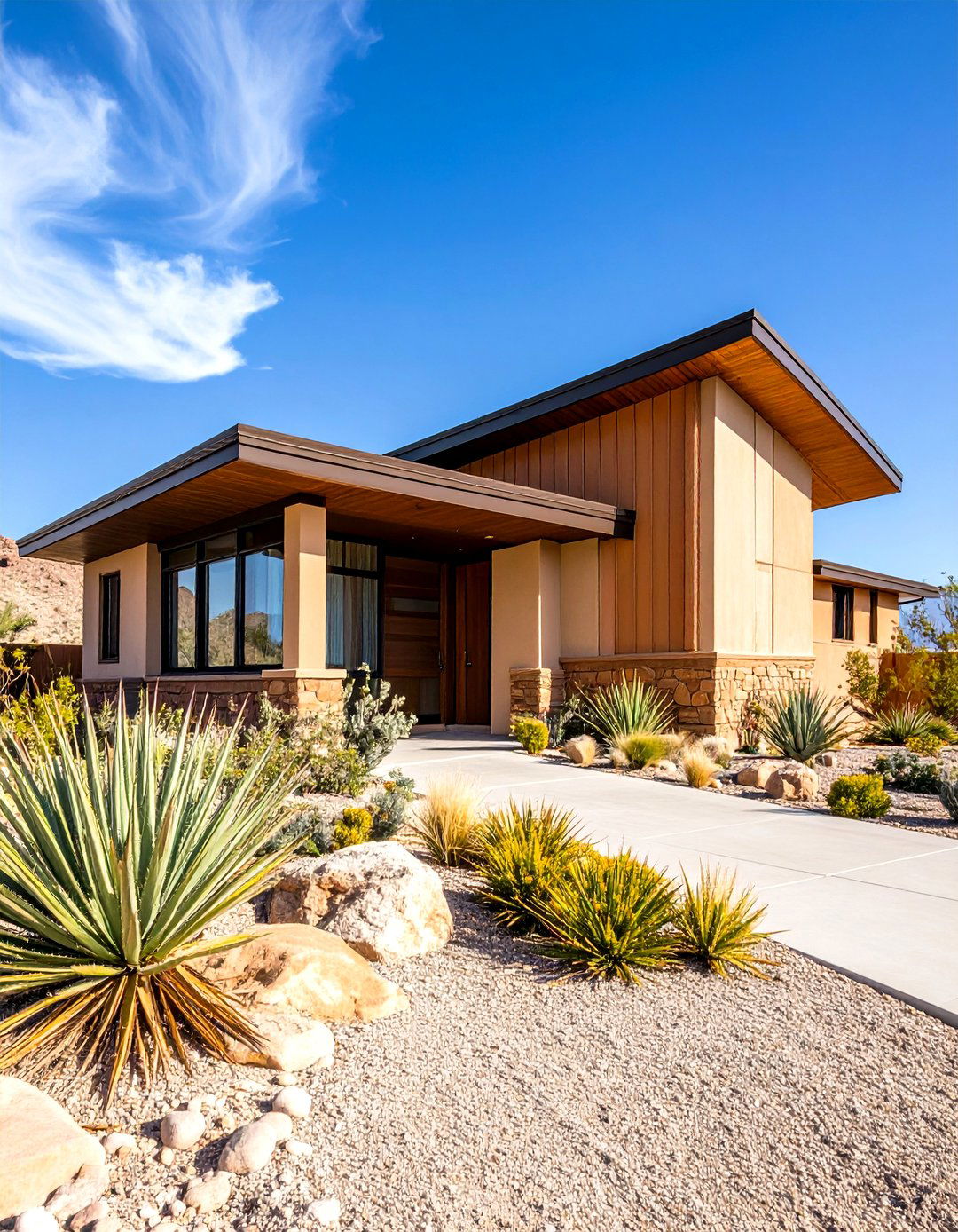 Mid Century Metal Contrast - 20 Home Designs Using Natural Clay Siding Colors