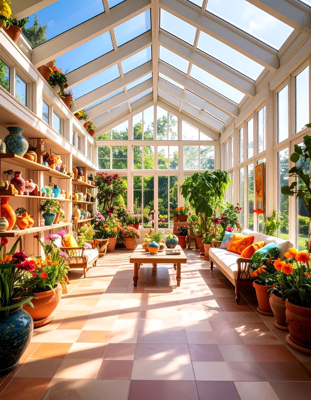 Mid Century Modern Artistic Display Sunroom - 20 Mid-century Modern Sunroom Ideas