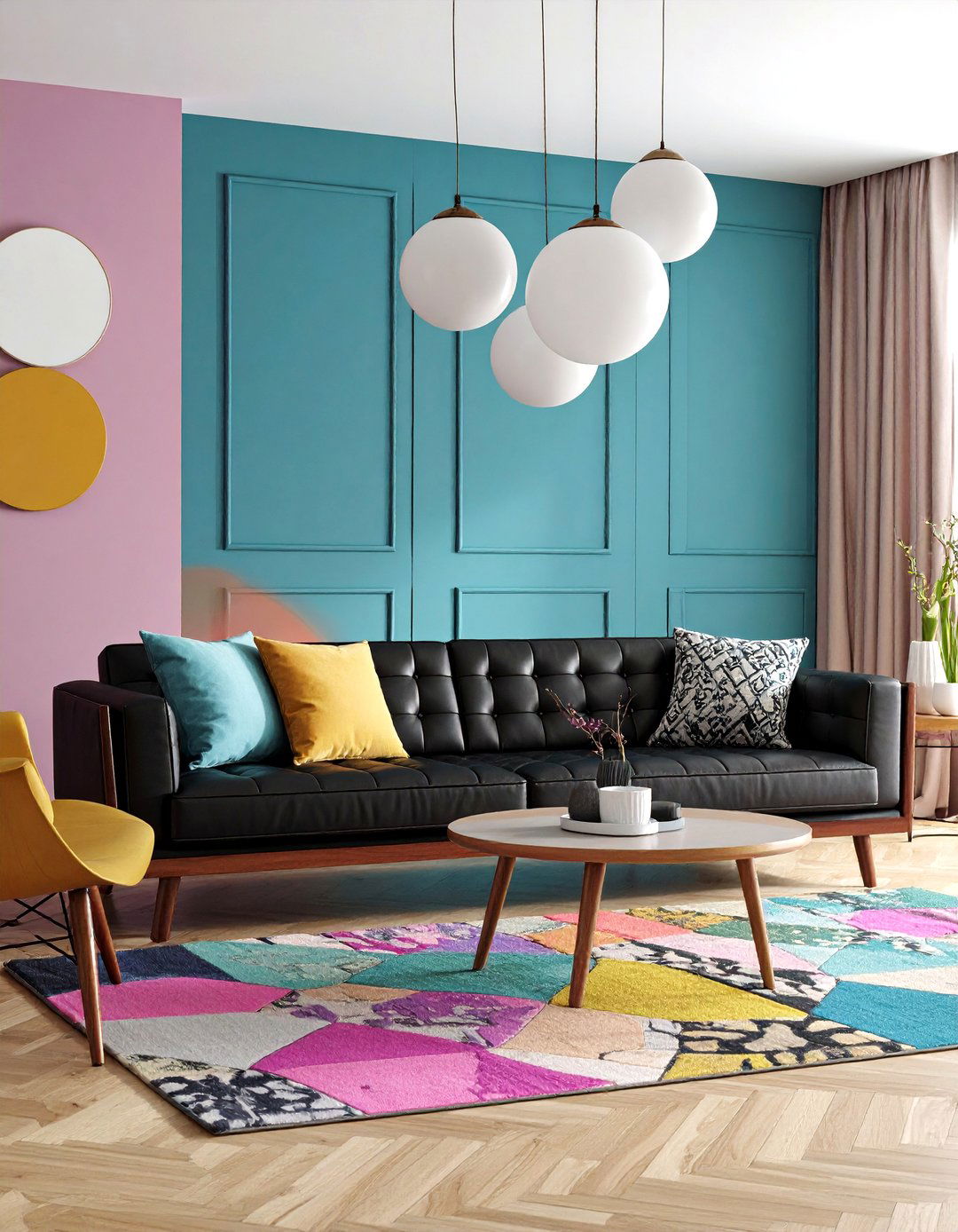 Mid Century Modern Black Couch Living Room - 20 Living Room Ideas With Black Couches