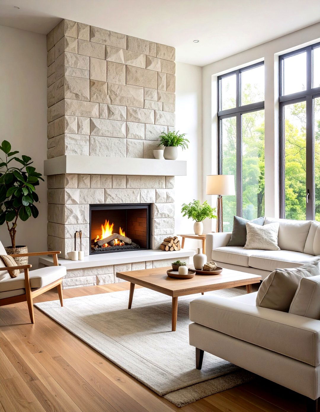 Mid Century Modern Concrete Block Fireplace - 20 Mid-century Modern Fireplace Ideas