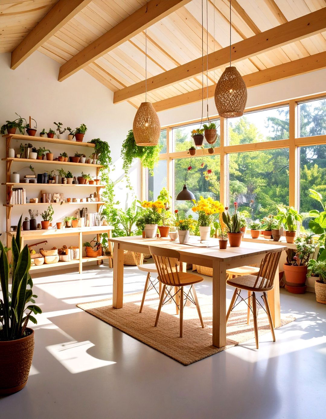 Mid Century Modern Craft and Hobby Sunroom - 20 Mid-century Modern Sunroom Ideas