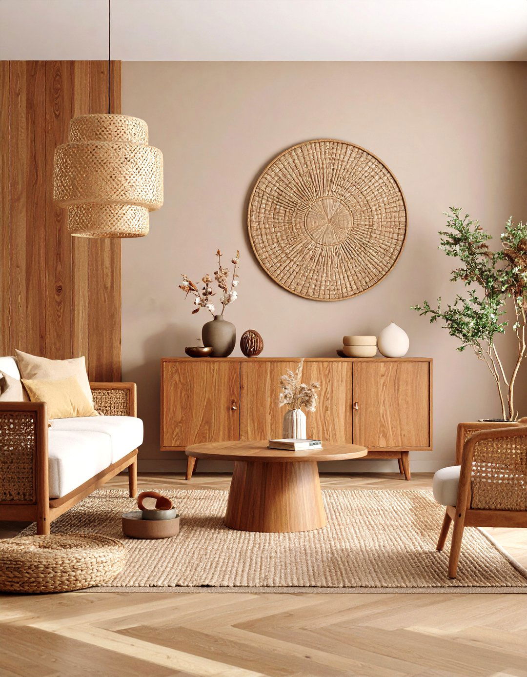 Mid Century Modern Flair - 20 Dulux Egyptian Cotton Living Room Ideas