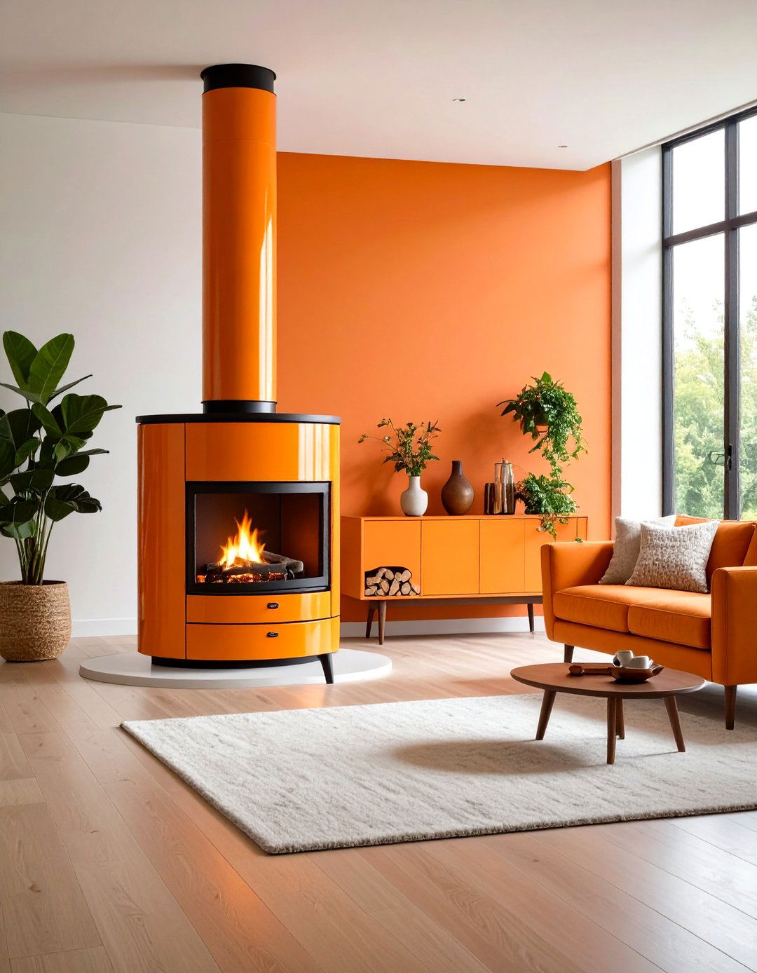 Mid Century Modern Freestanding Metal Fireplace - 20 Mid-century Modern Fireplace Ideas
