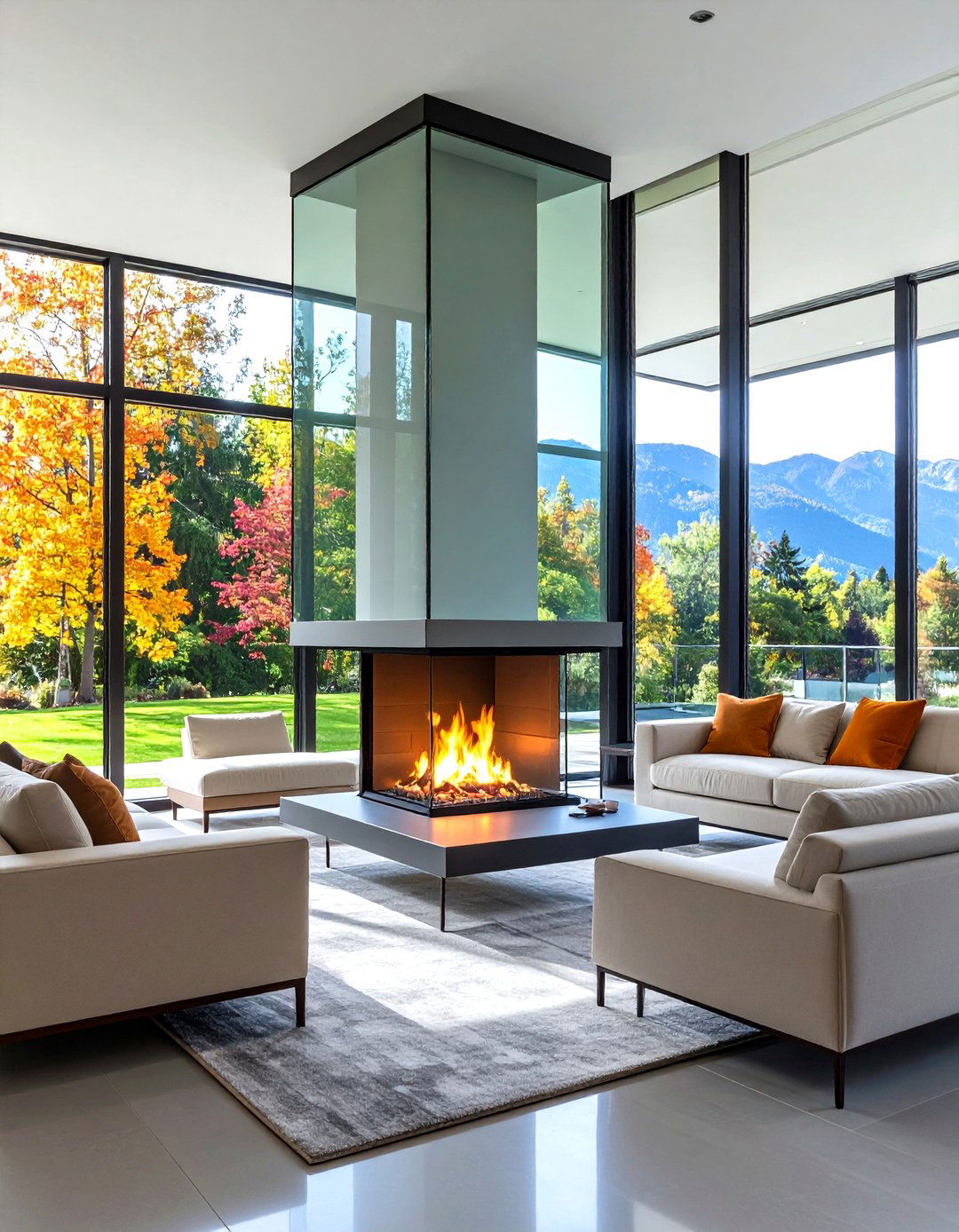 Mid Century Modern Glass Panel Fireplace - 20 Mid-century Modern Fireplace Ideas
