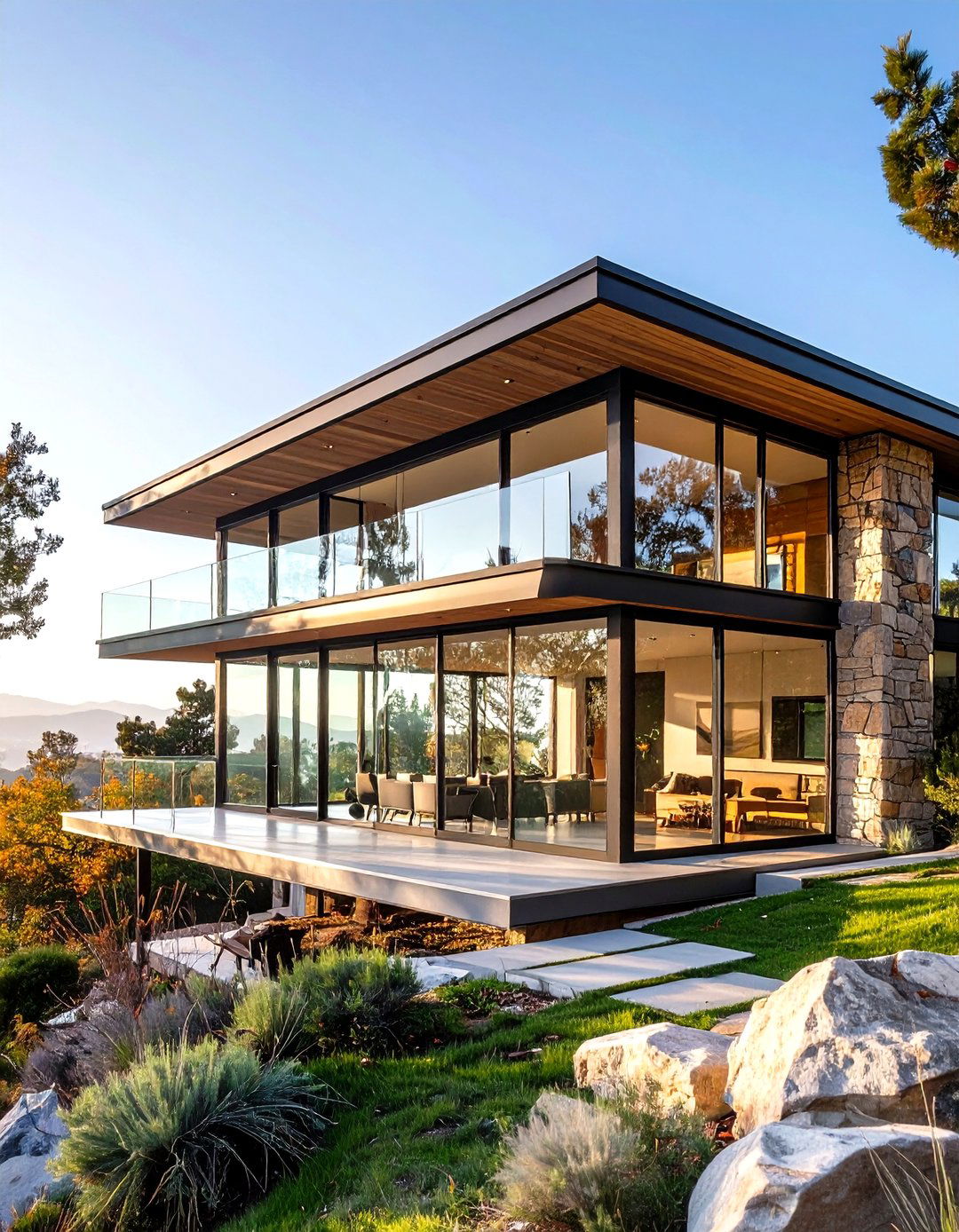 Mid Century Modern Glass Wall Pavilion Style - 20 Mid-Century Modern Exterior Home Ideas