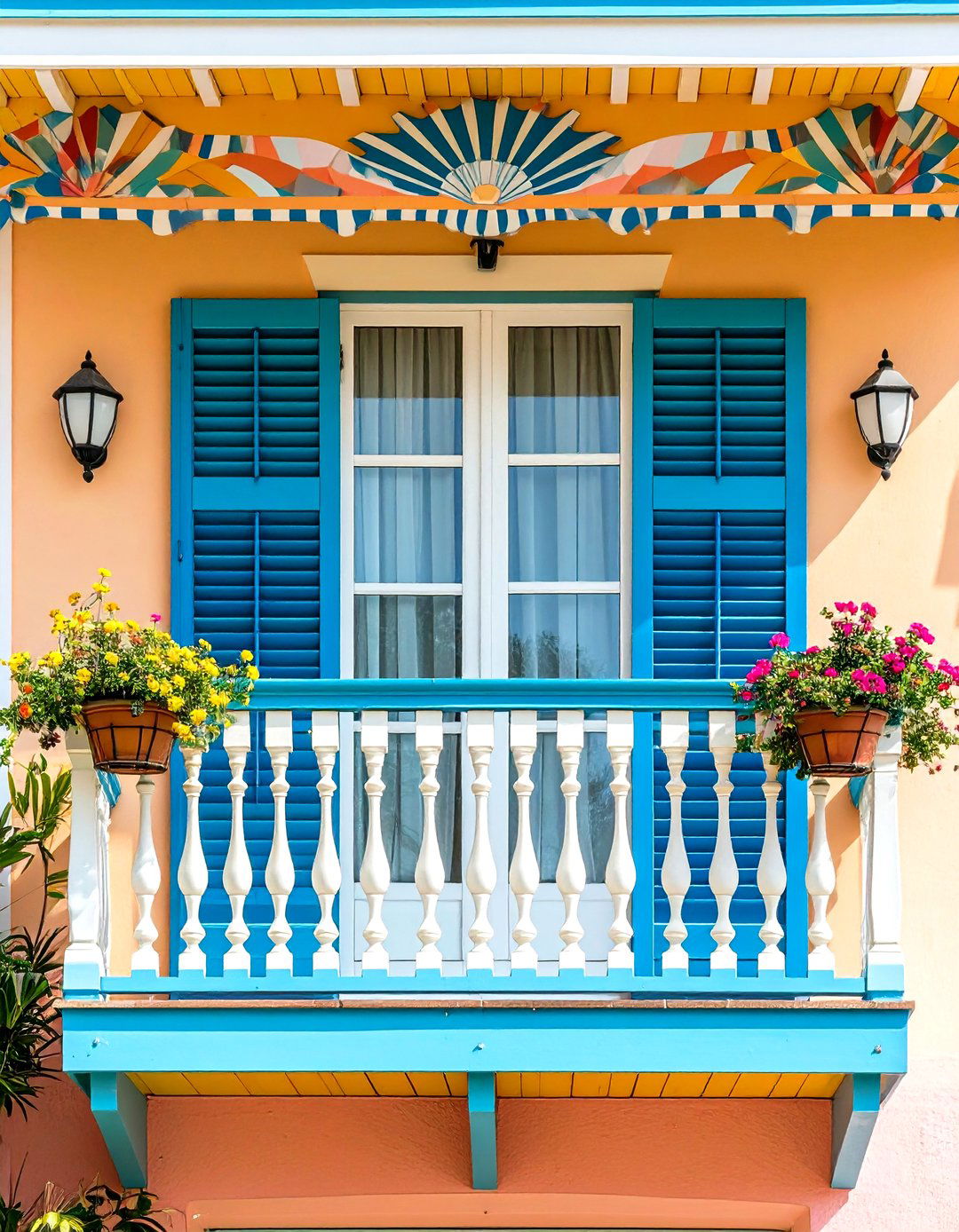 Mid Century Modern Juliet Balcony with Atomic Age Elements - 20 Juliet Balcony Ideas
