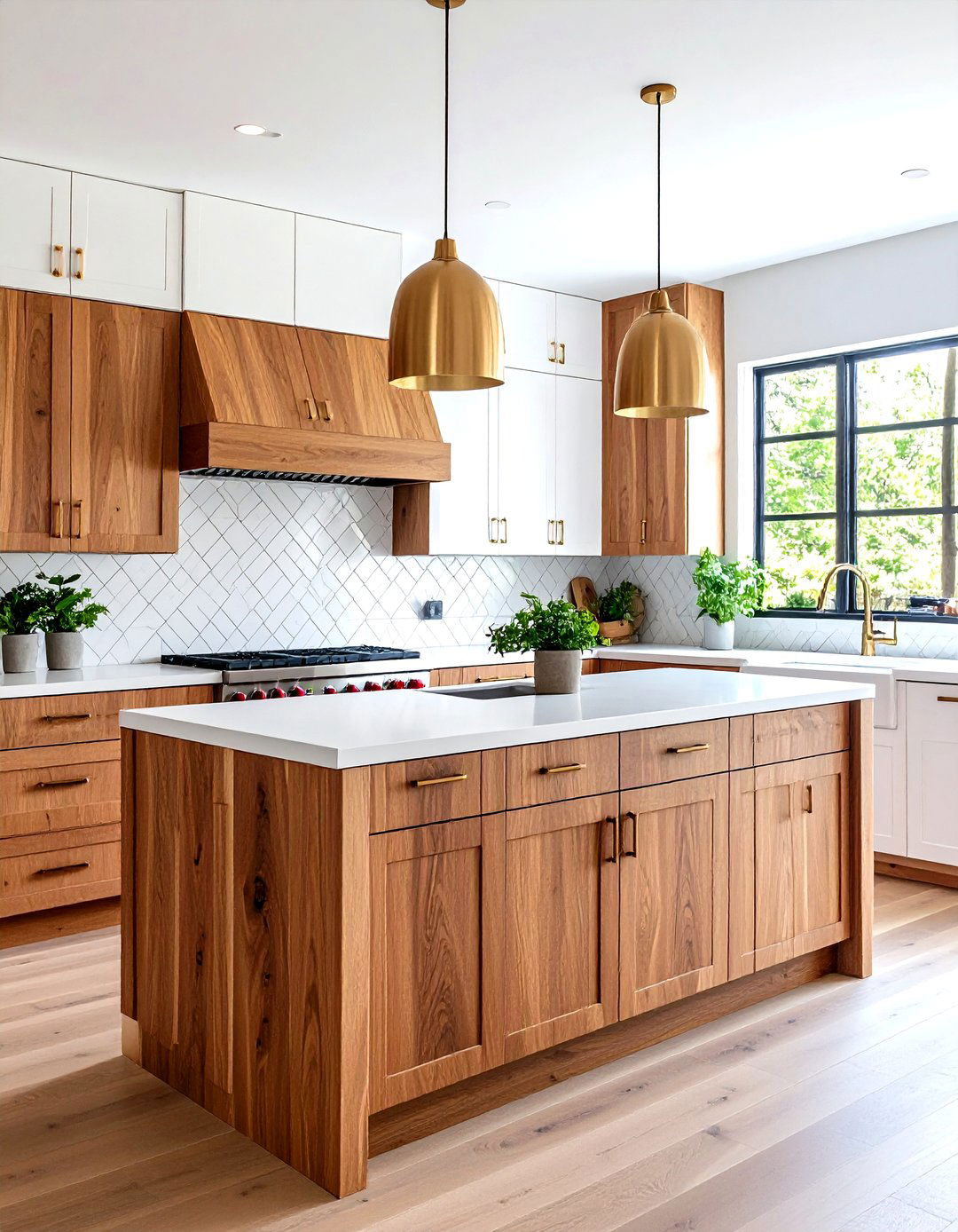 Mid Century Modern Kitchen with Dual Tone Cabinet Design - 20 Mid-century Modern Kitchen Ideas