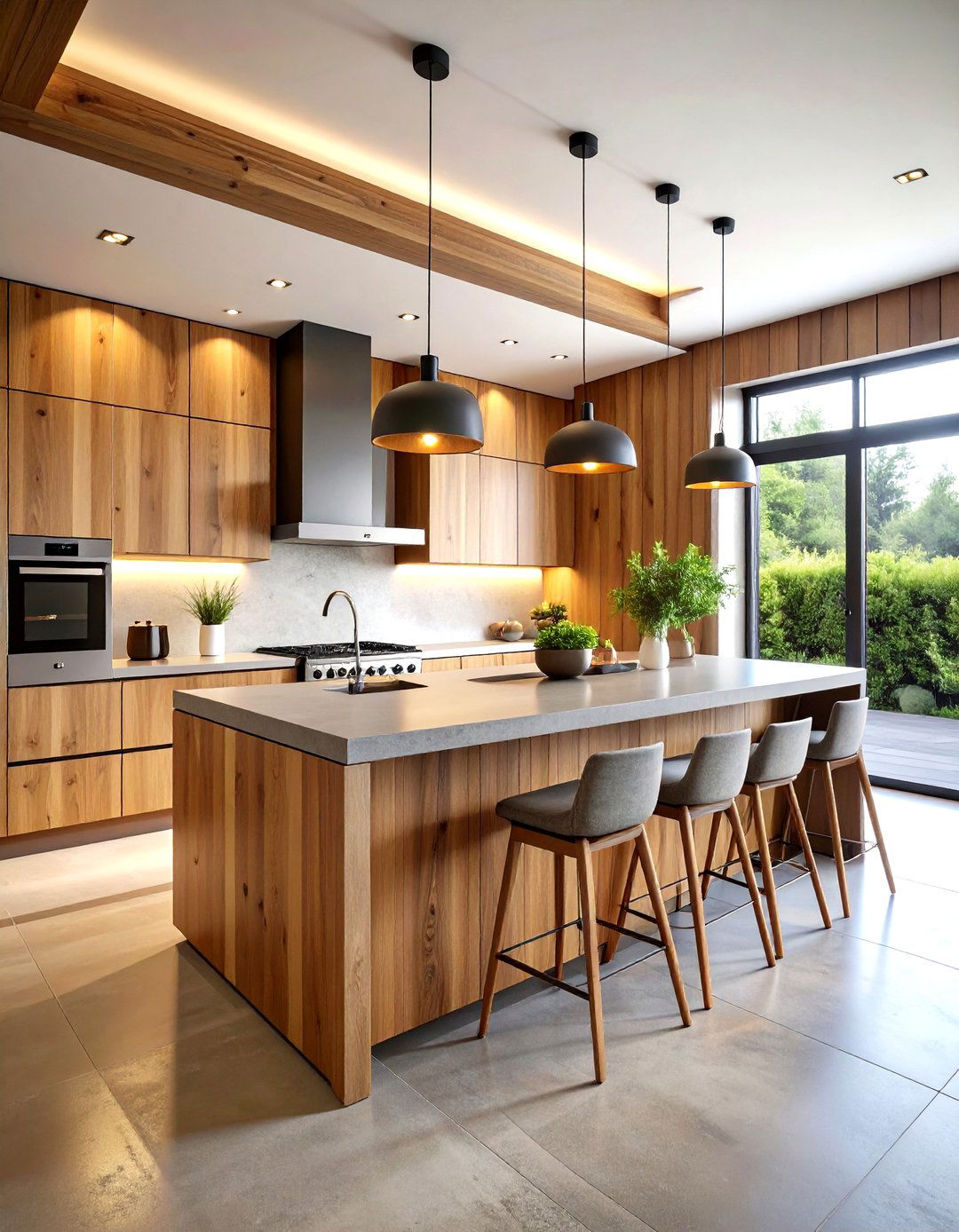 Mid Century Modern Kitchen with Floor to Ceiling Wood Paneling - 20 Mid-century Modern Kitchen Ideas