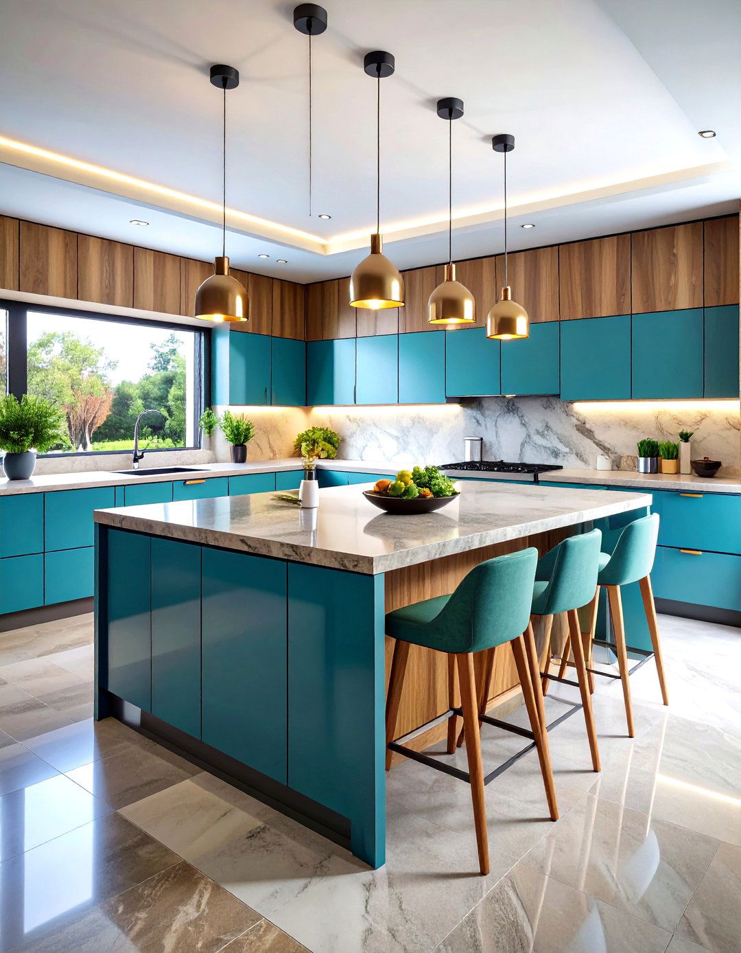 Mid Century Modern Kitchen with Multi Level Design - 20 Mid-century Modern Kitchen Ideas