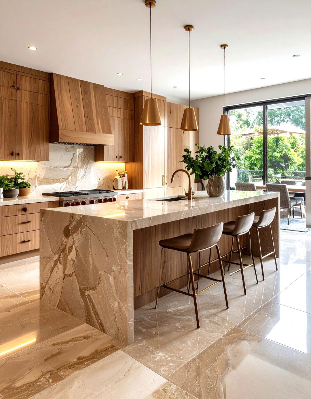 Mid Century Modern Kitchen with Natural Stone Integration - 20 Mid-century Modern Kitchen Ideas