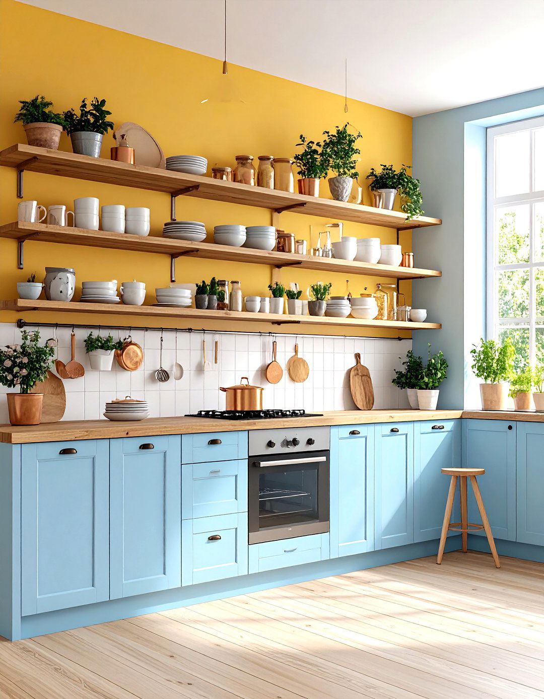 Mid Century Modern Kitchen with Open Shelving Display - 20 Mid-century Modern Kitchen Ideas