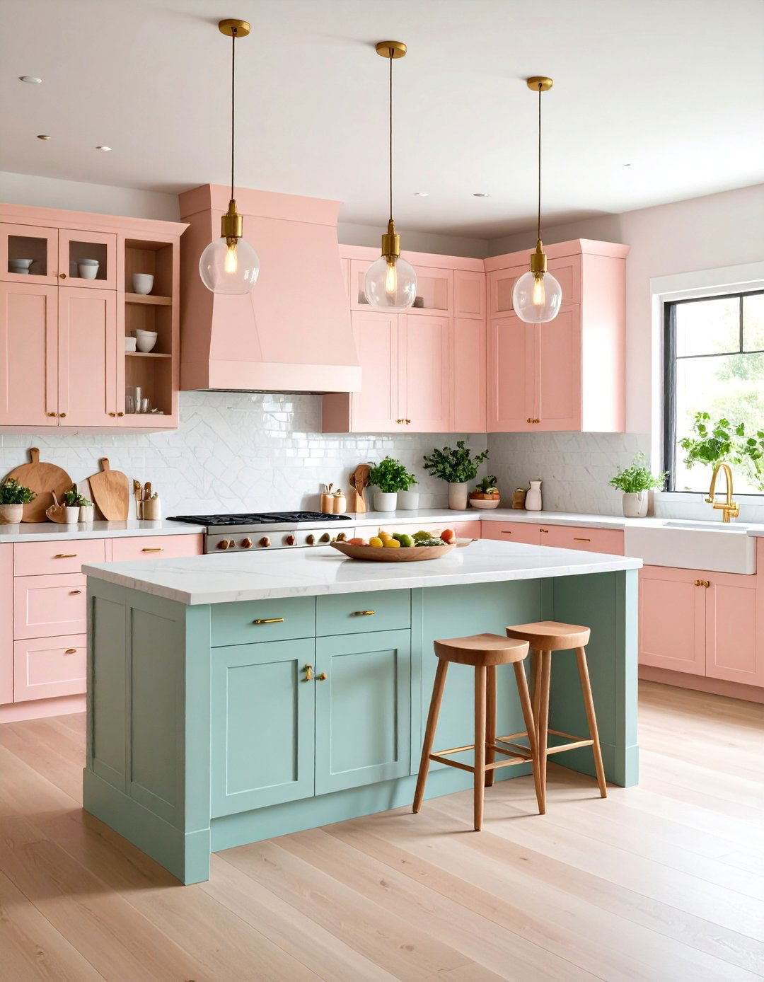 Mid Century Modern Kitchen with Pastel Color Harmony - 20 Mid-century Modern Kitchen Ideas