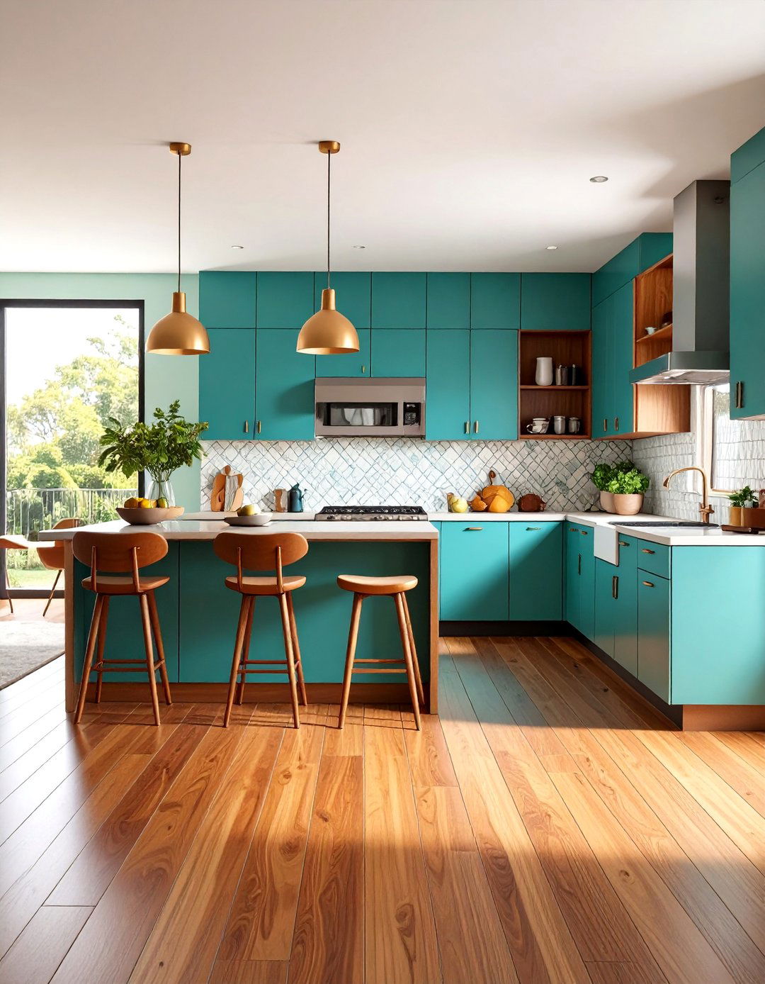 Mid Century Modern Kitchens With Wood Floors - 20 Kitchens With Wood Floors