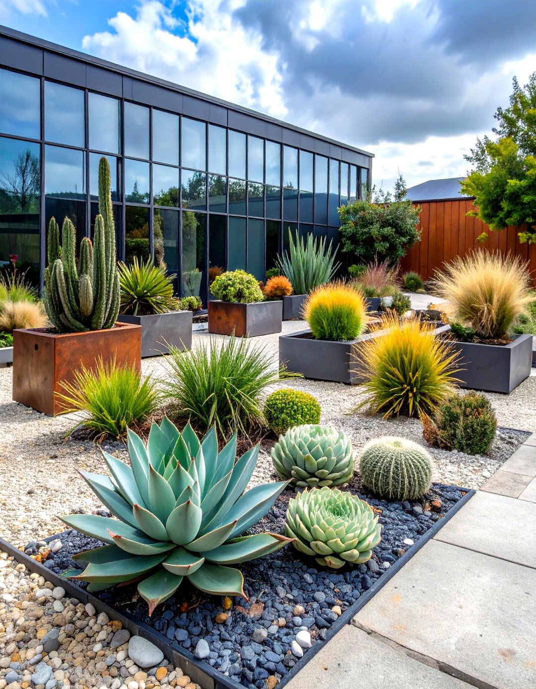 Mid Century Modern Landscaping Concrete and Steel Industrial Garden - 20 Mid-century Modern Landscaping Ideas