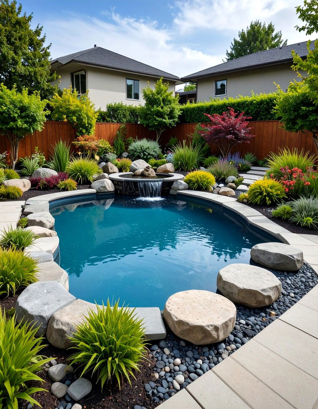 Mid Century Modern Landscaping Geometric Water Feature Garden - 20 Mid-century Modern Landscaping Ideas