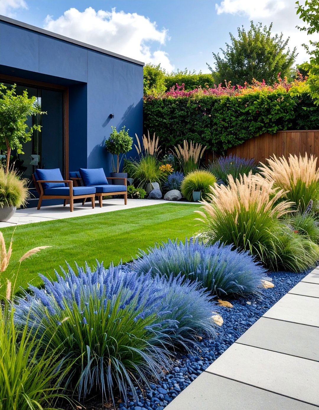 Mid Century Modern Landscaping Ornamental Grass Sanctuary - 20 Mid-century Modern Landscaping Ideas