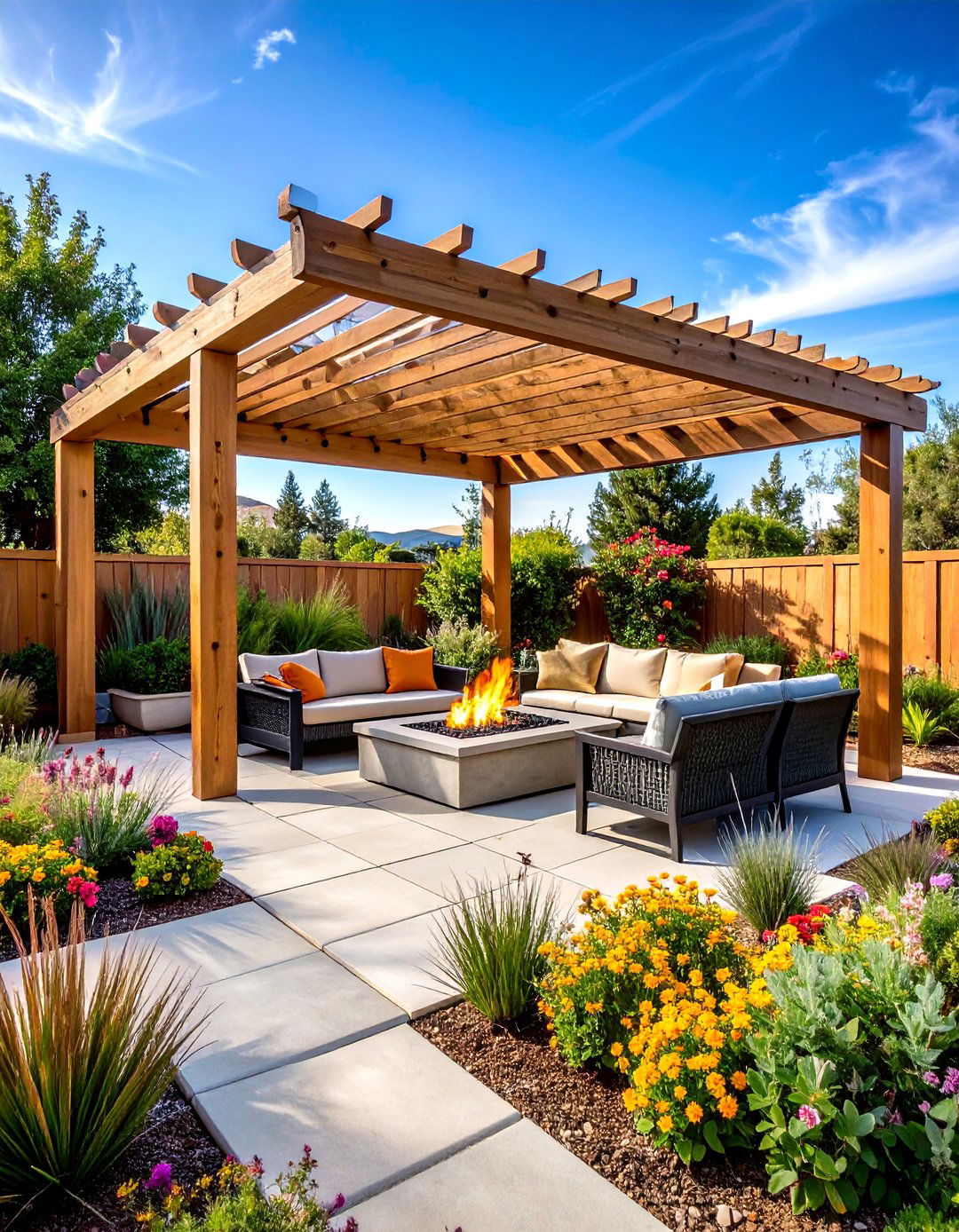 Mid Century Modern Landscaping Pergola Entertainment Space - 20 Mid-century Modern Landscaping Ideas