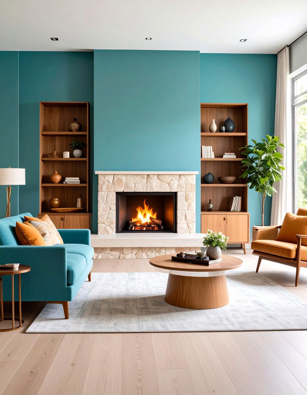 Mid Century Modern Linear Built In Fireplace - 20 Mid-century Modern Fireplace Ideas