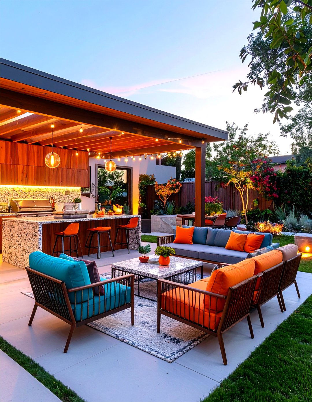 Mid Century Modern Luxury Outdoor Kitchen Oasis - 20 Luxury Outdoor Kitchen Ideas