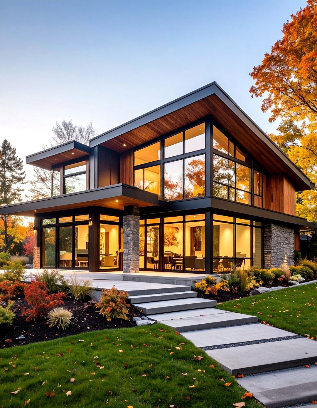Mid Century Modern Mixed Material Geometric Facade - 20 Mid-Century Modern Exterior Home Ideas