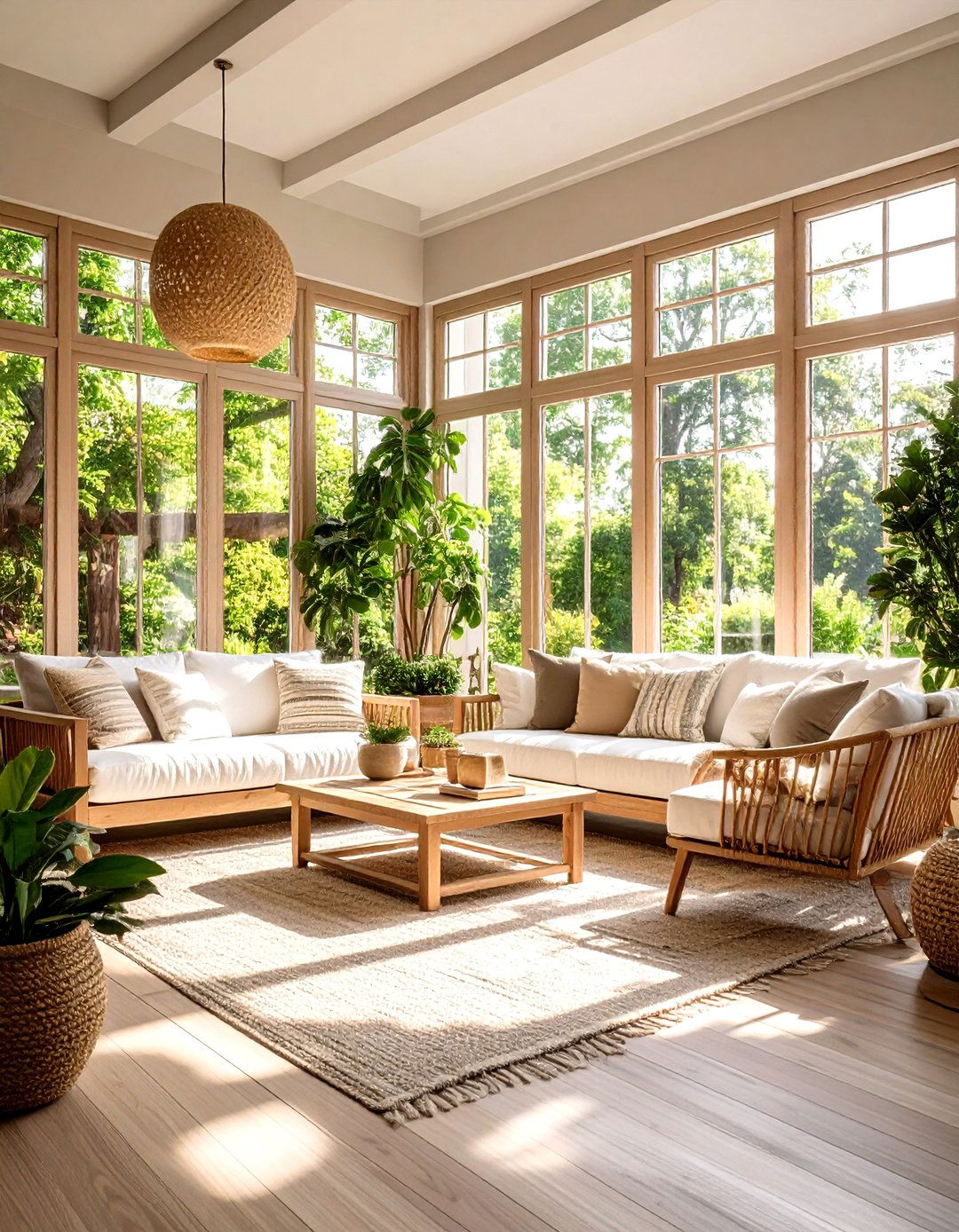 Mid Century Modern Neutral Palette Sunroom - 20 Mid-century Modern Sunroom Ideas