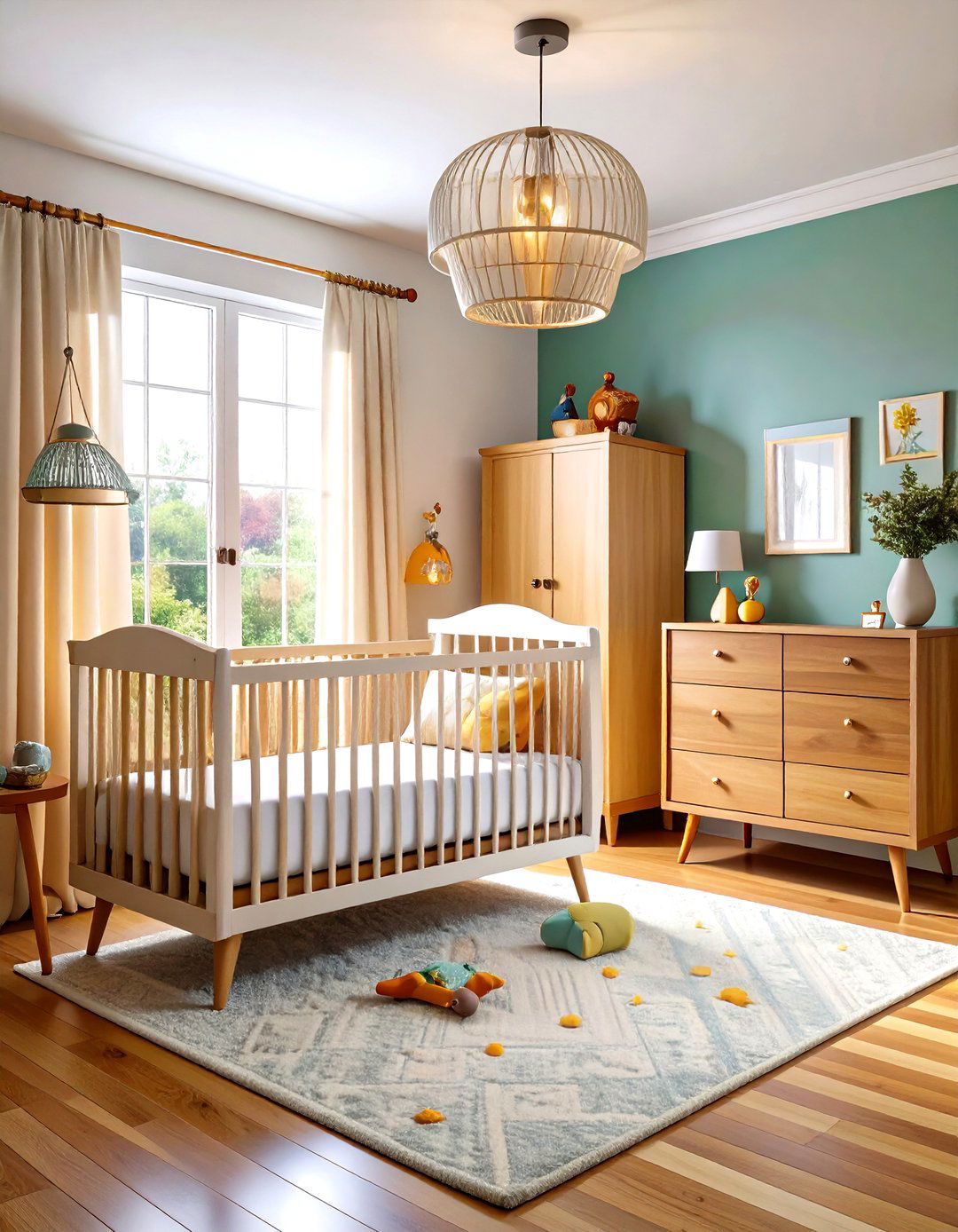 Mid Century Modern Nursery with Mixed Material Furniture and Industrial Elements - 20 Mid-century Modern Nursery Ideas