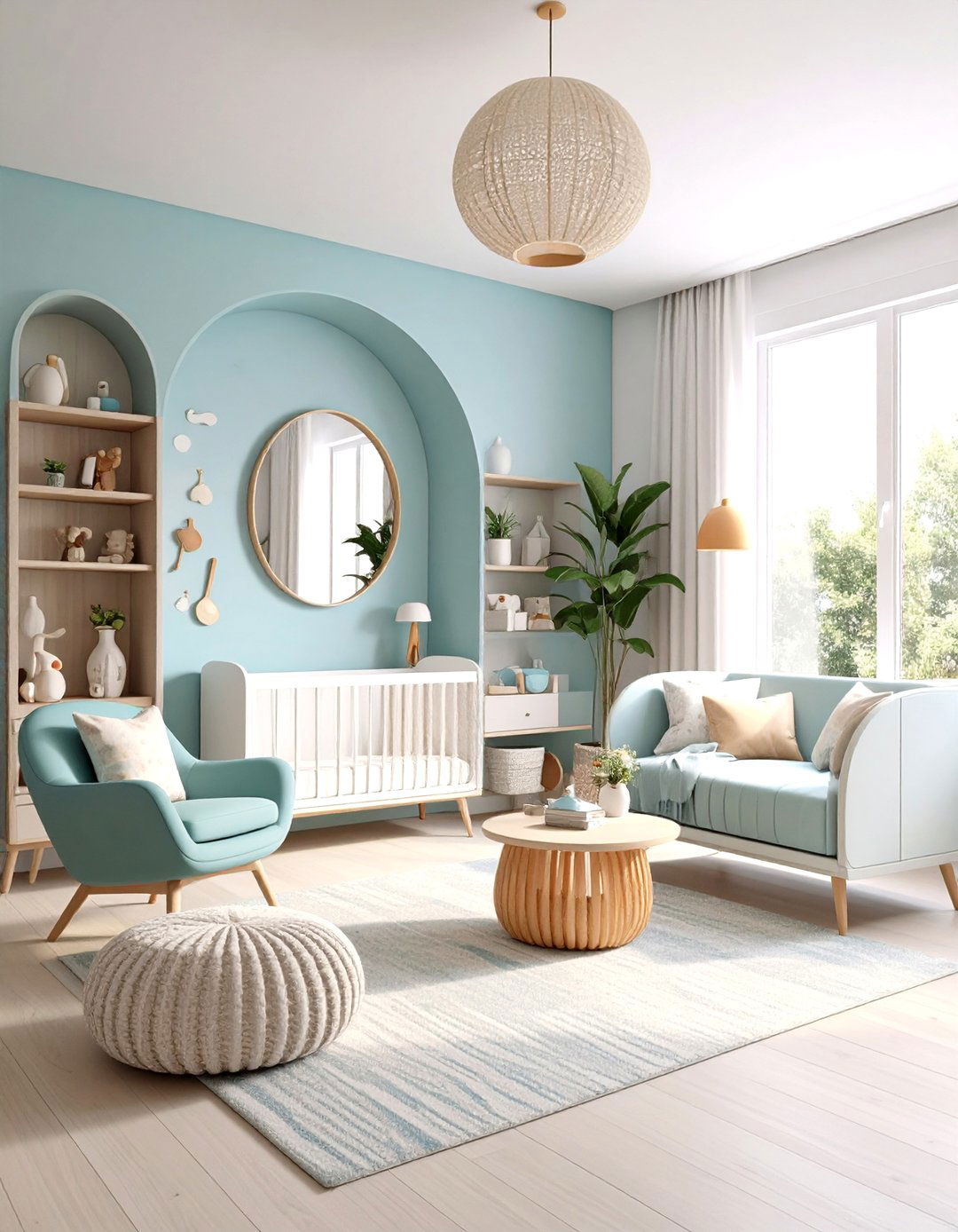 Mid Century Modern Nursery with Organic Shapes and Curved Elements - 20 Mid-century Modern Nursery Ideas
