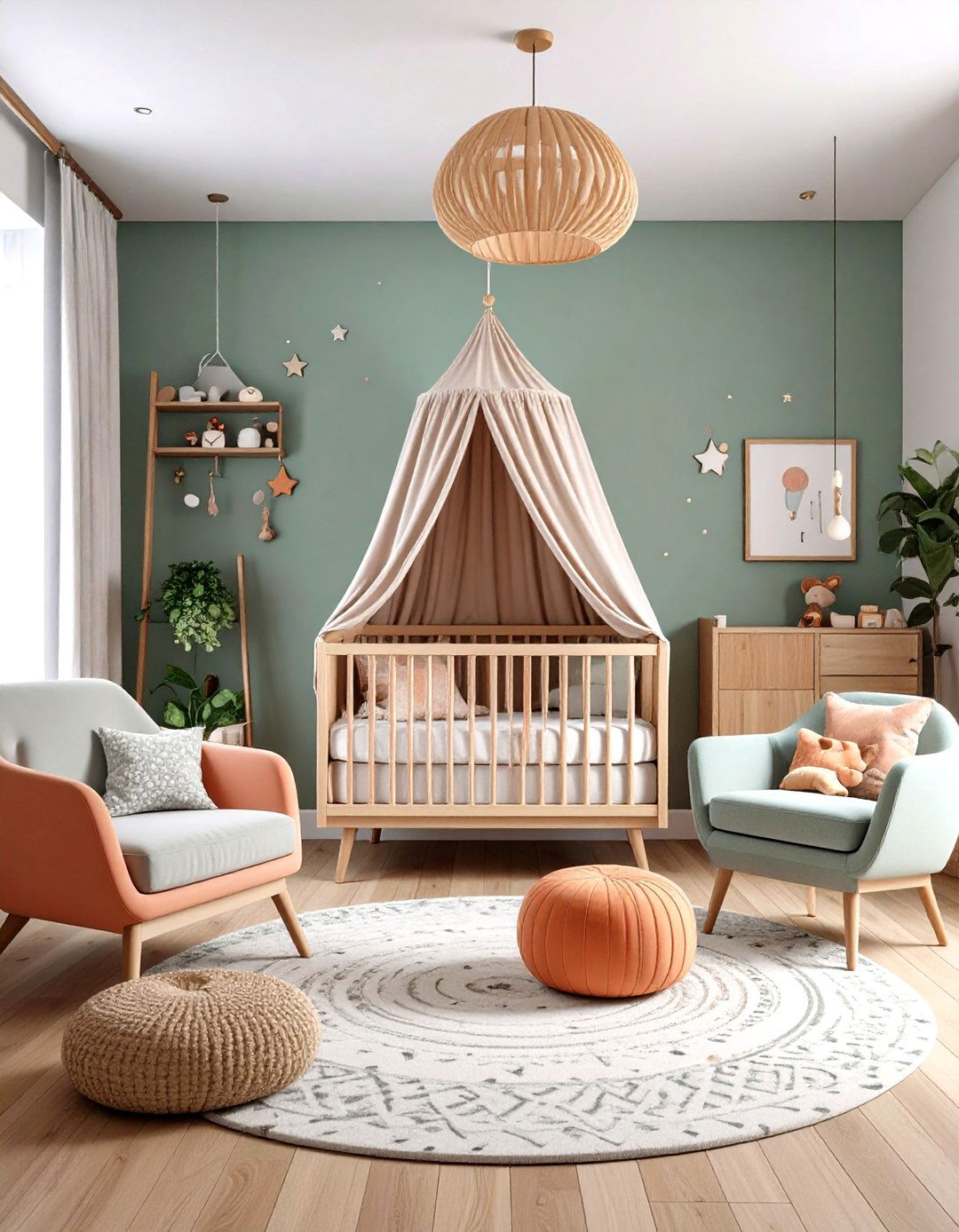 Mid Century Modern Nursery with Terrazzo Accents and Geometric Patterns - 20 Mid-century Modern Nursery Ideas