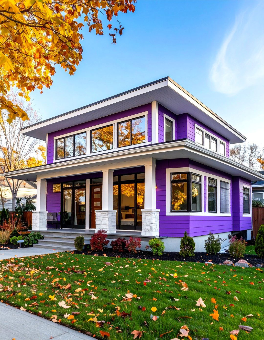 Mid Century Modern Orchid Purple House Exterior - 20 Purple House Exterior Ideas