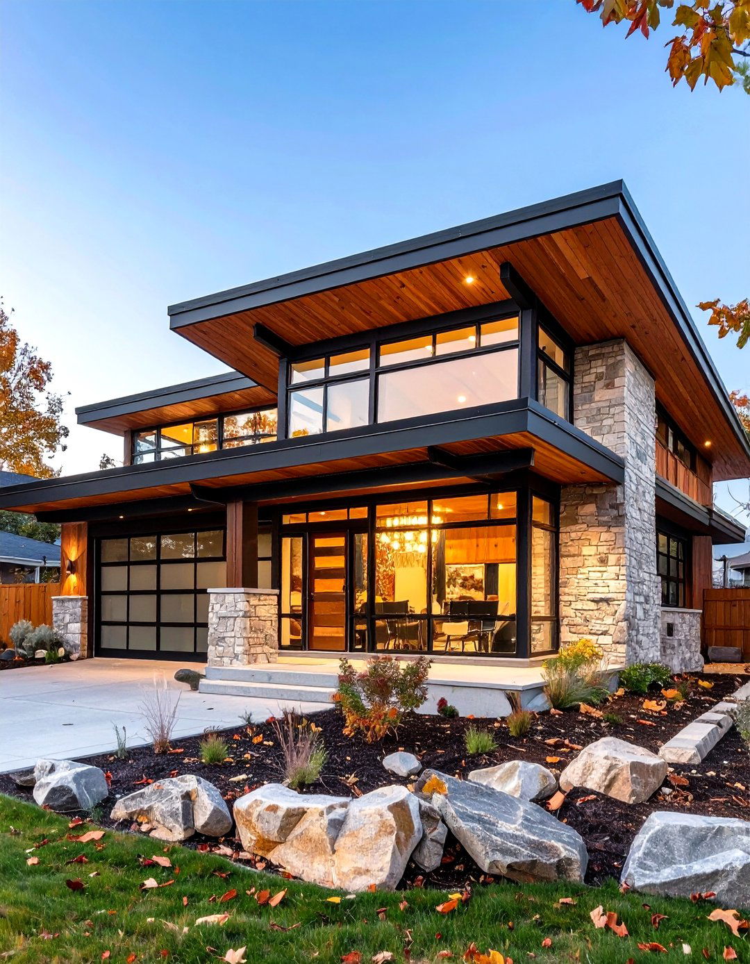 Mid Century Modern Ranch House with Black Aluminum Windows - 20 Houses With Black Windows
