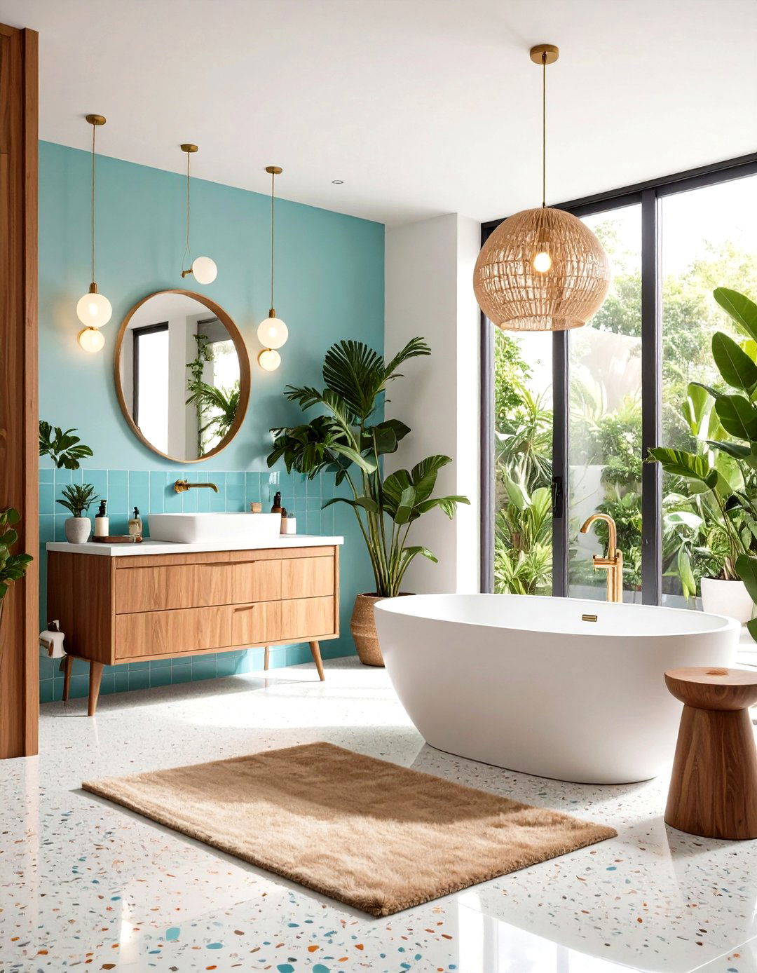 Mid Century Modern Vintage Bathroom with Atomic Age Design Elements - 20 Vintage Bathroom Ideas