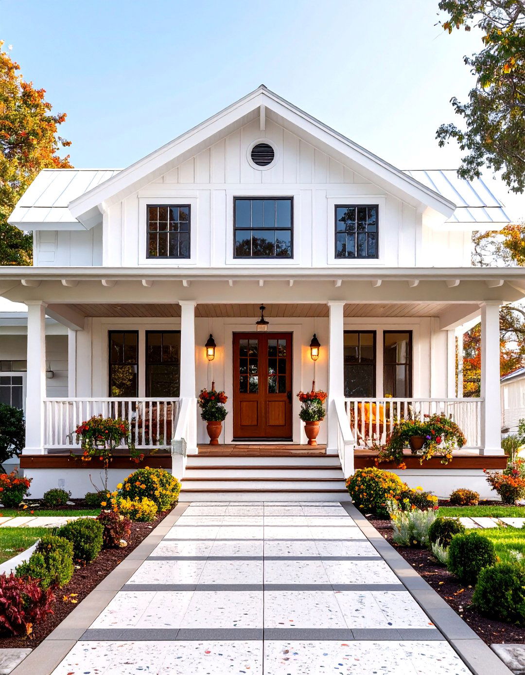 Mid Century Modern White Farmhouse With Wrap around Porch - 20 White Farmhouse With Wrap-around Porch Ideas