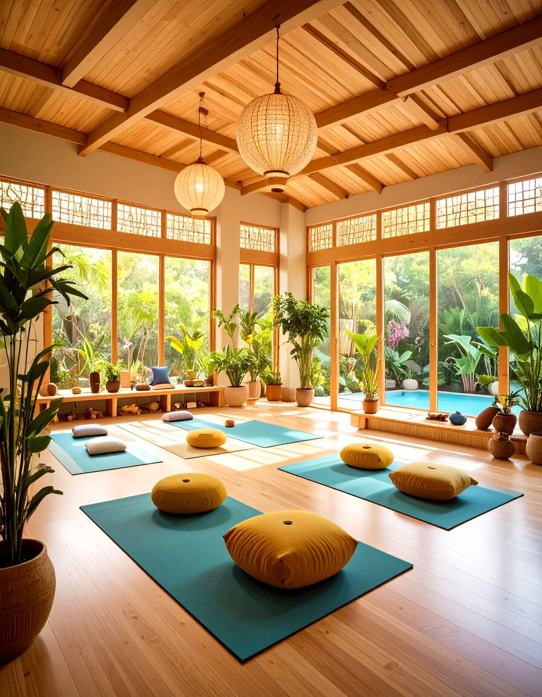Mid Century Modern Yoga and Wellness Sunroom - 20 Mid-century Modern Sunroom Ideas