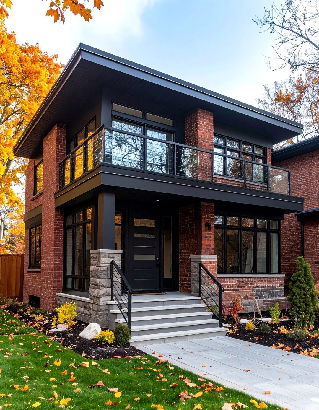 Mid Century Revival in Black Stucco - 20 Black Stucco House Ideas