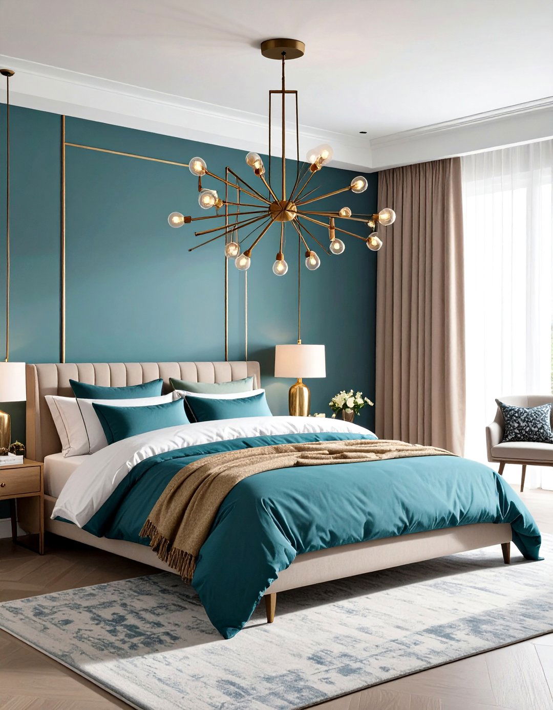 Mid Century Sputnik Chandelier Adds Sculptural Flair - 20 Bedroom Chandelier Ideas