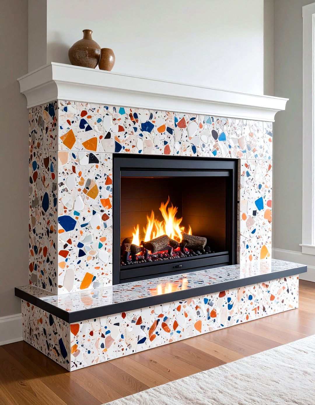 Mid Century Terrazzo Fireplace Tile Revival - 20 Fireplace Tile Ideas